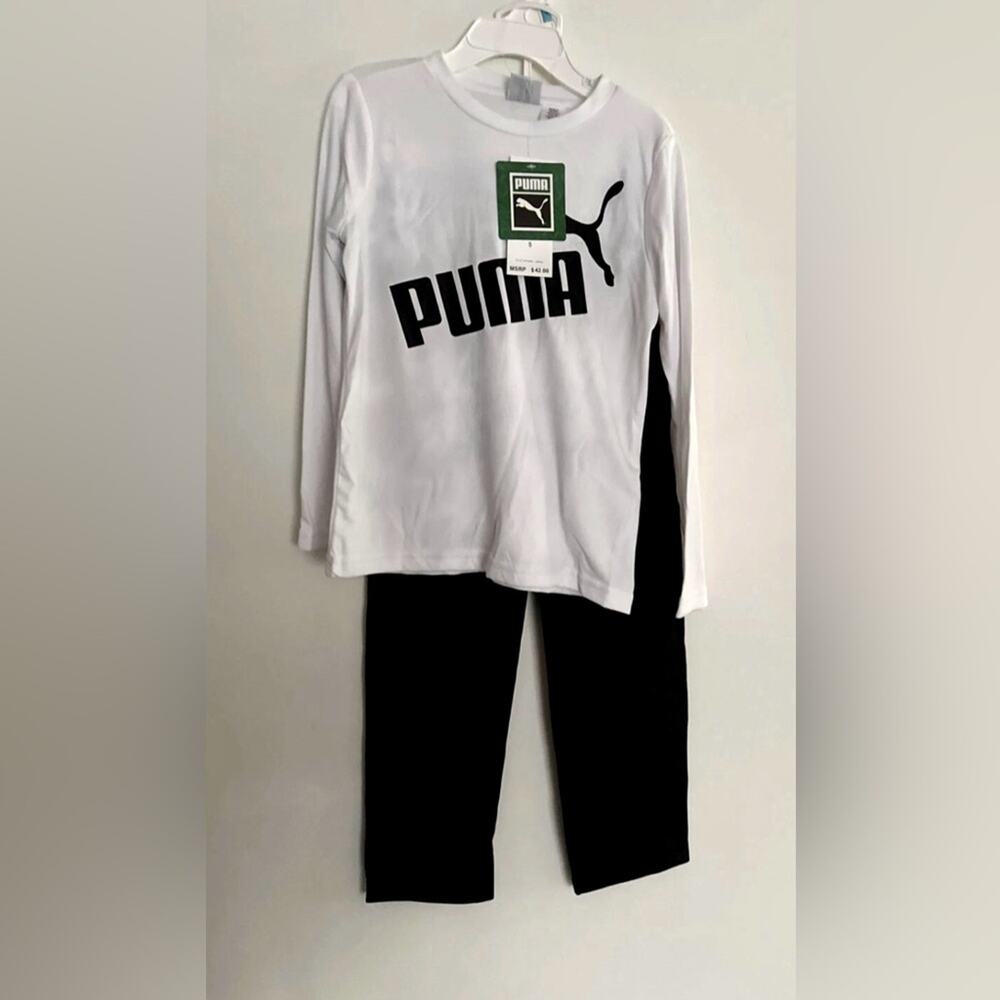 PUMA Kids Set - White and Black long sleeve top and pants